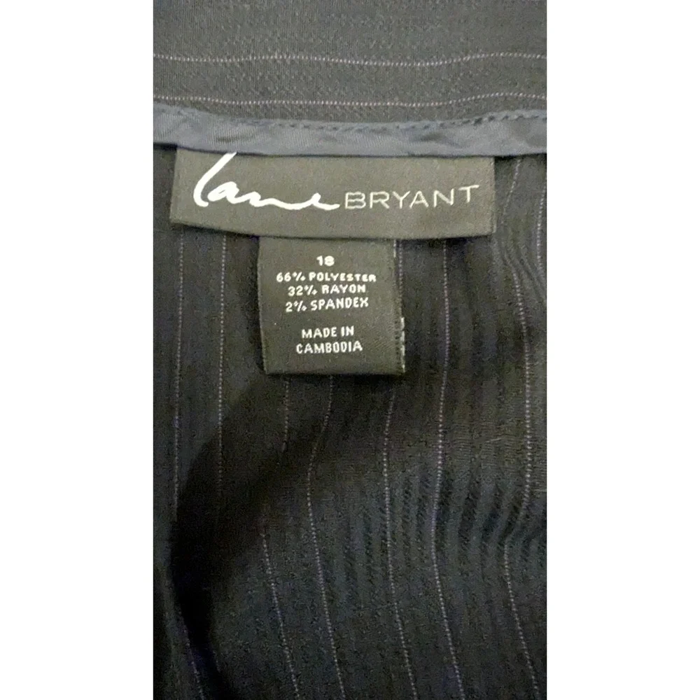 Lane‎ Bryant Womens 18 Black Pinstripe Career Business Pencil Skirt